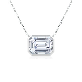 7x5mm GVS2 East-West Bezel-Set Emerald-Cut Diamond Pendant in S999 Silver