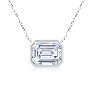 8x6mm GVS2 East-West Bezel-Set Emerald-Cut Diamond Pendant in P950 Platinum