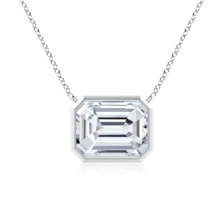 8x6mm HSI2 East-West Bezel-Set Emerald-Cut Diamond Pendant in S999 Silver