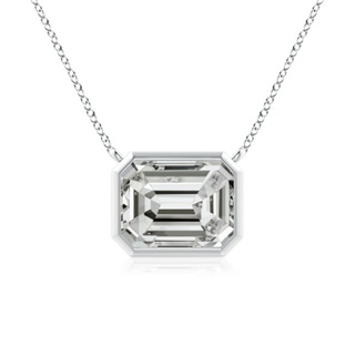 8x6mm KI3 East-West Bezel-Set Emerald-Cut Diamond Pendant in P950 Platinum