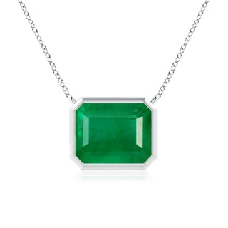 10x8mm AA East-West Bezel-Set Emerald-Cut Emerald Pendant in P950 Platinum
