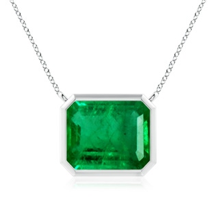 12x10mm AAA East-West Bezel-Set Emerald-Cut Emerald Pendant in P950 Platinum