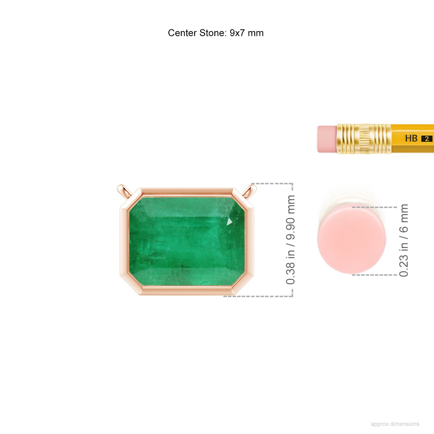 A - Emerald / 2.25 CT / 14 KT Rose Gold