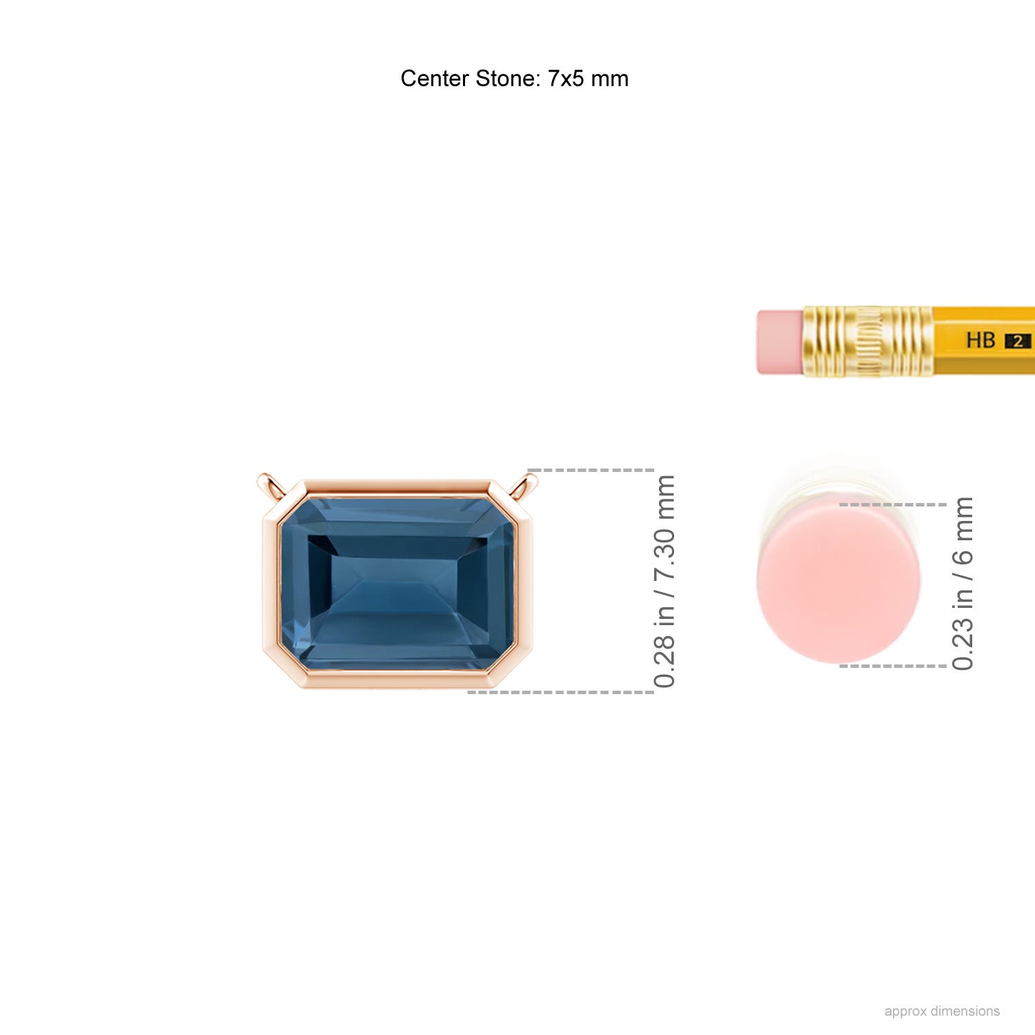 A - London Blue Topaz / 1.2 CT / 14 KT Rose Gold