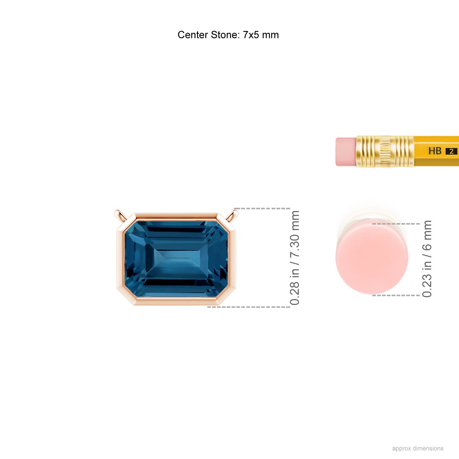 AAA - London Blue Topaz / 1.2 CT / 14 KT Rose Gold