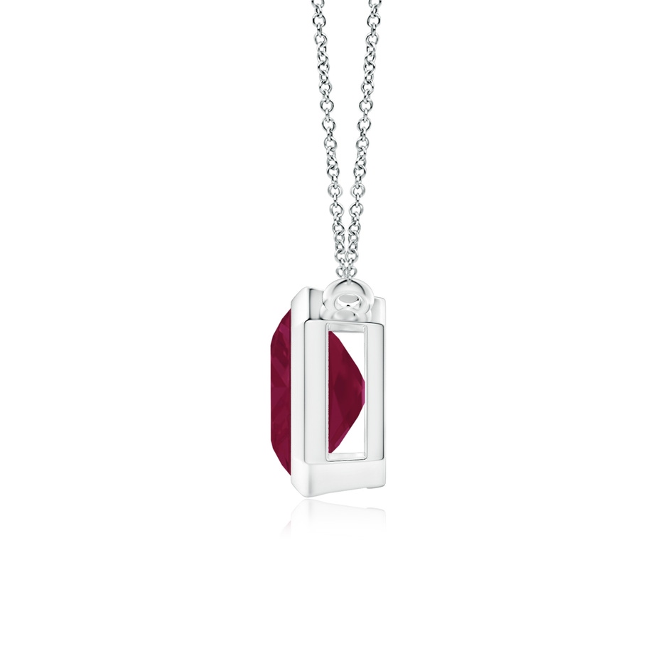 10x8mm A East-West Bezel-Set Emerald-Cut Ruby Pendant in P950 Platinum side 199