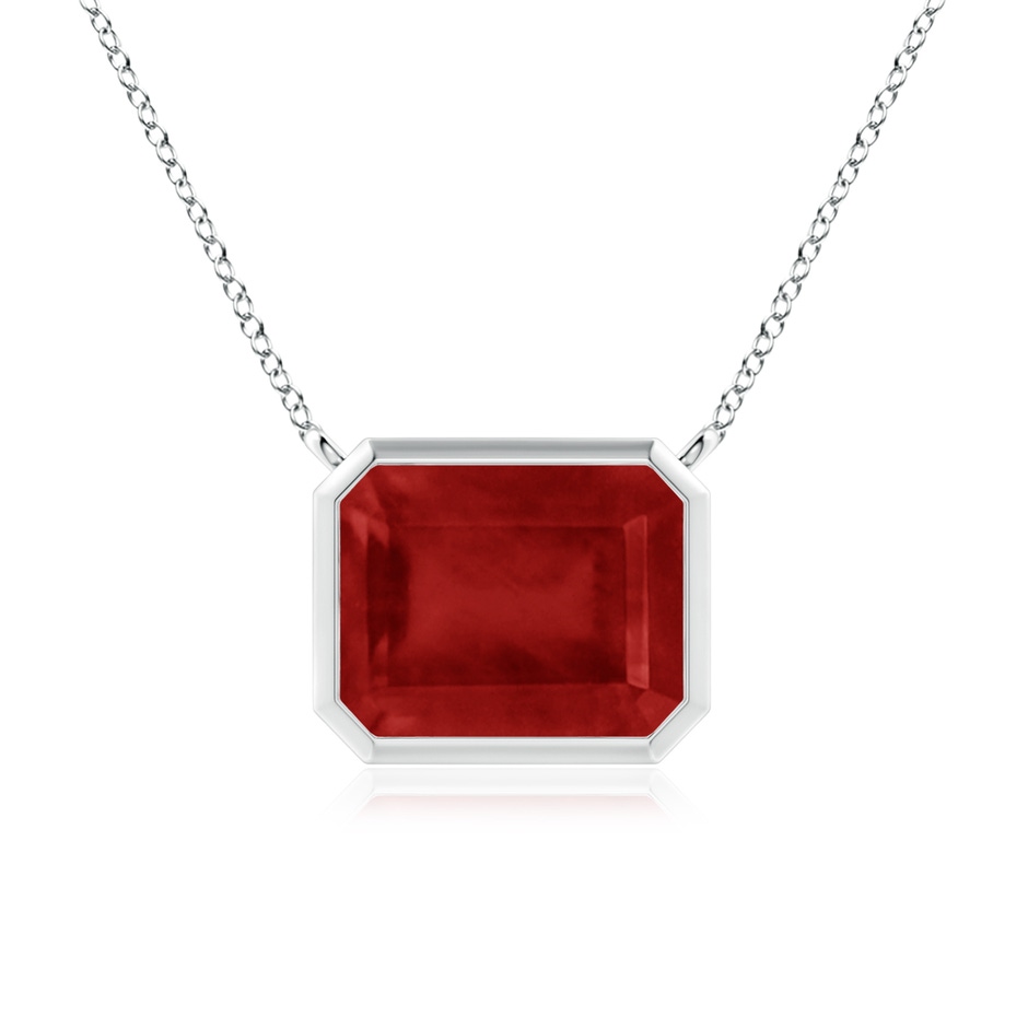 10x8mm AA East-West Bezel-Set Emerald-Cut Ruby Pendant in P950 Platinum 