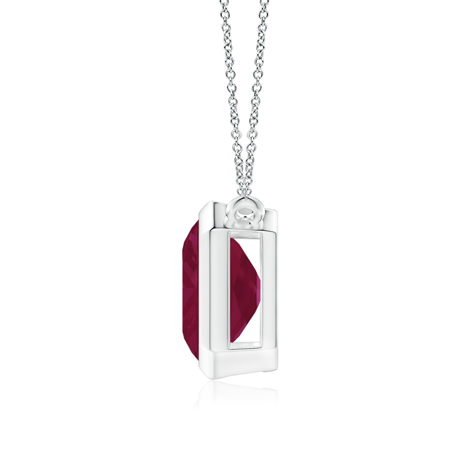 12x10mm A East-West Bezel-Set Emerald-Cut Ruby Pendant in P950 Platinum side 199