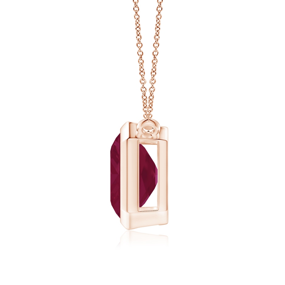 12x10mm A East-West Bezel-Set Emerald-Cut Ruby Pendant in Rose Gold side 199