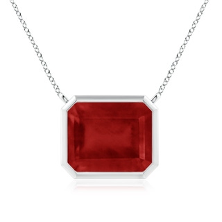 12x10mm AA East-West Bezel-Set Emerald-Cut Ruby Pendant in P950 Platinum