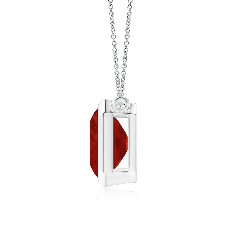 12x10mm AA East-West Bezel-Set Emerald-Cut Ruby Pendant in P950 Platinum side 199