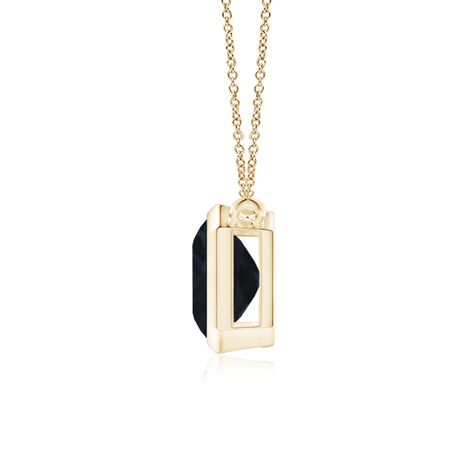 10x8mm A East-West Bezel-Set Emerald-Cut Blue Sapphire Pendant in Yellow Gold side 199
