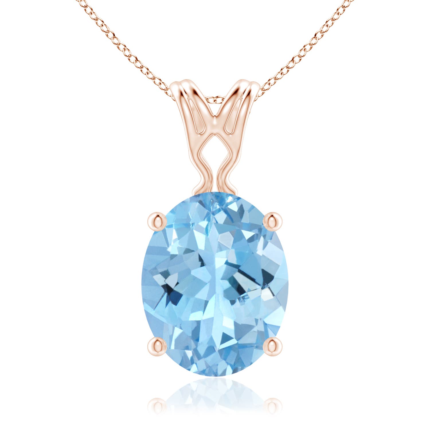 AAAA - Aquamarine / 2.2 CT / 14 KT Rose Gold