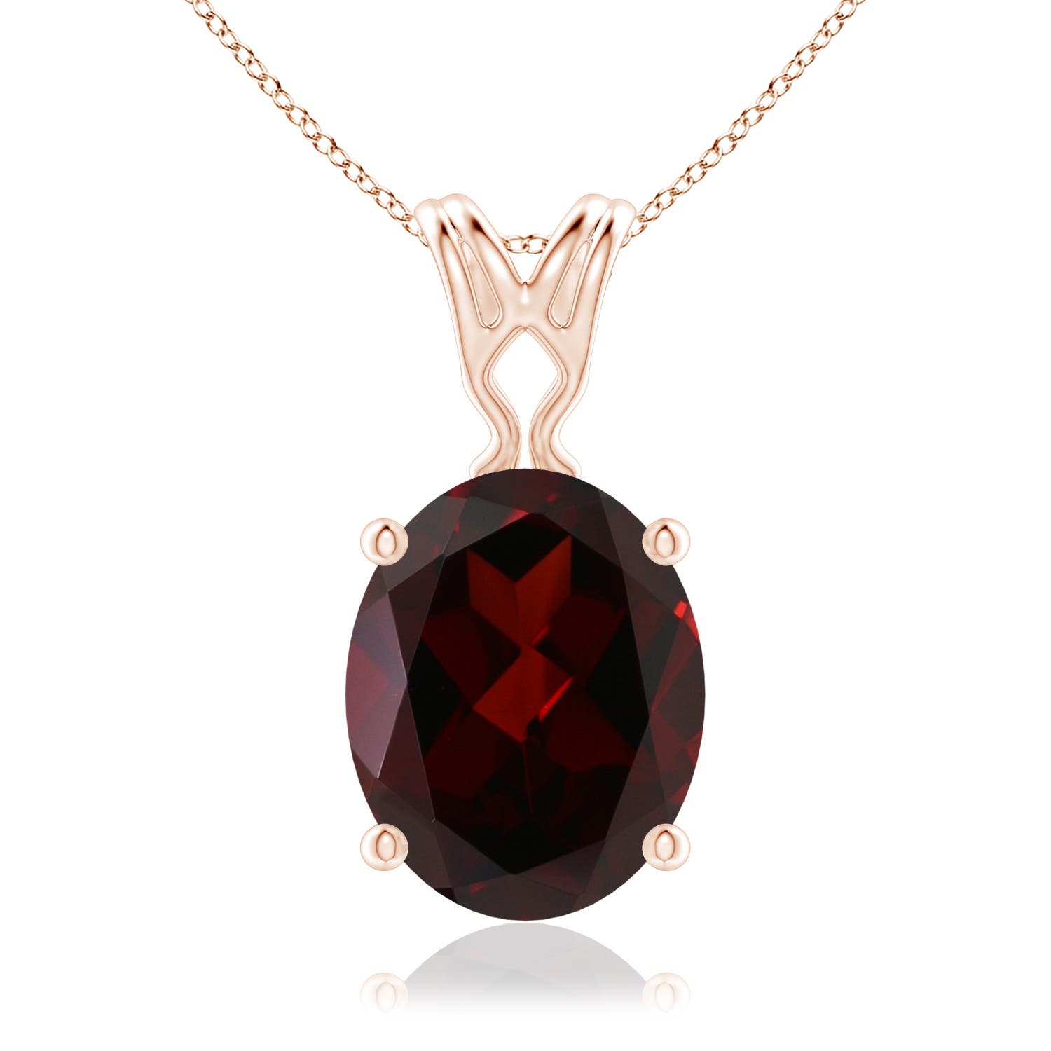 A - Garnet / 2.95 CT / 14 KT Rose Gold