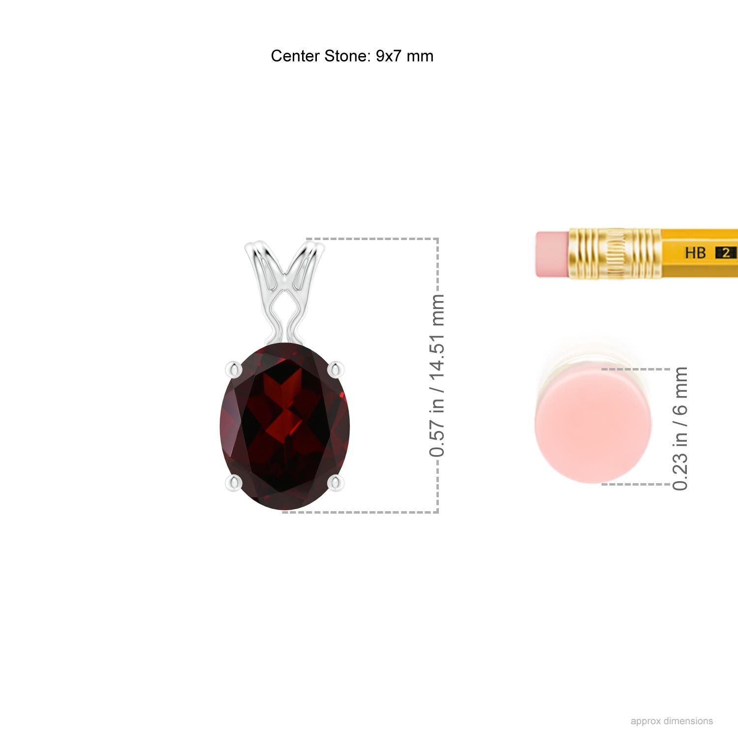 A - Garnet / 2 CT / 14 KT White Gold