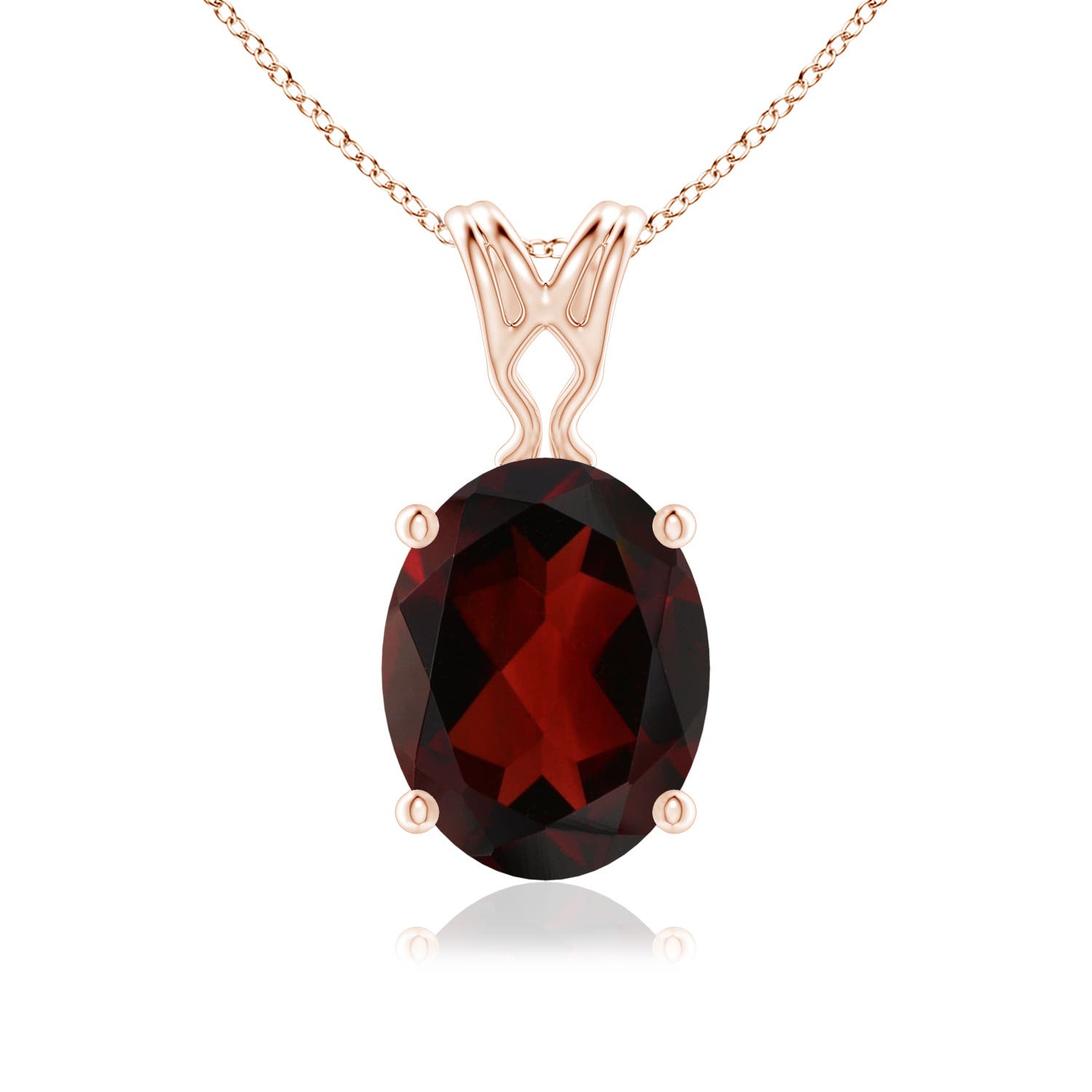 AA - Garnet / 2 CT / 14 KT Rose Gold