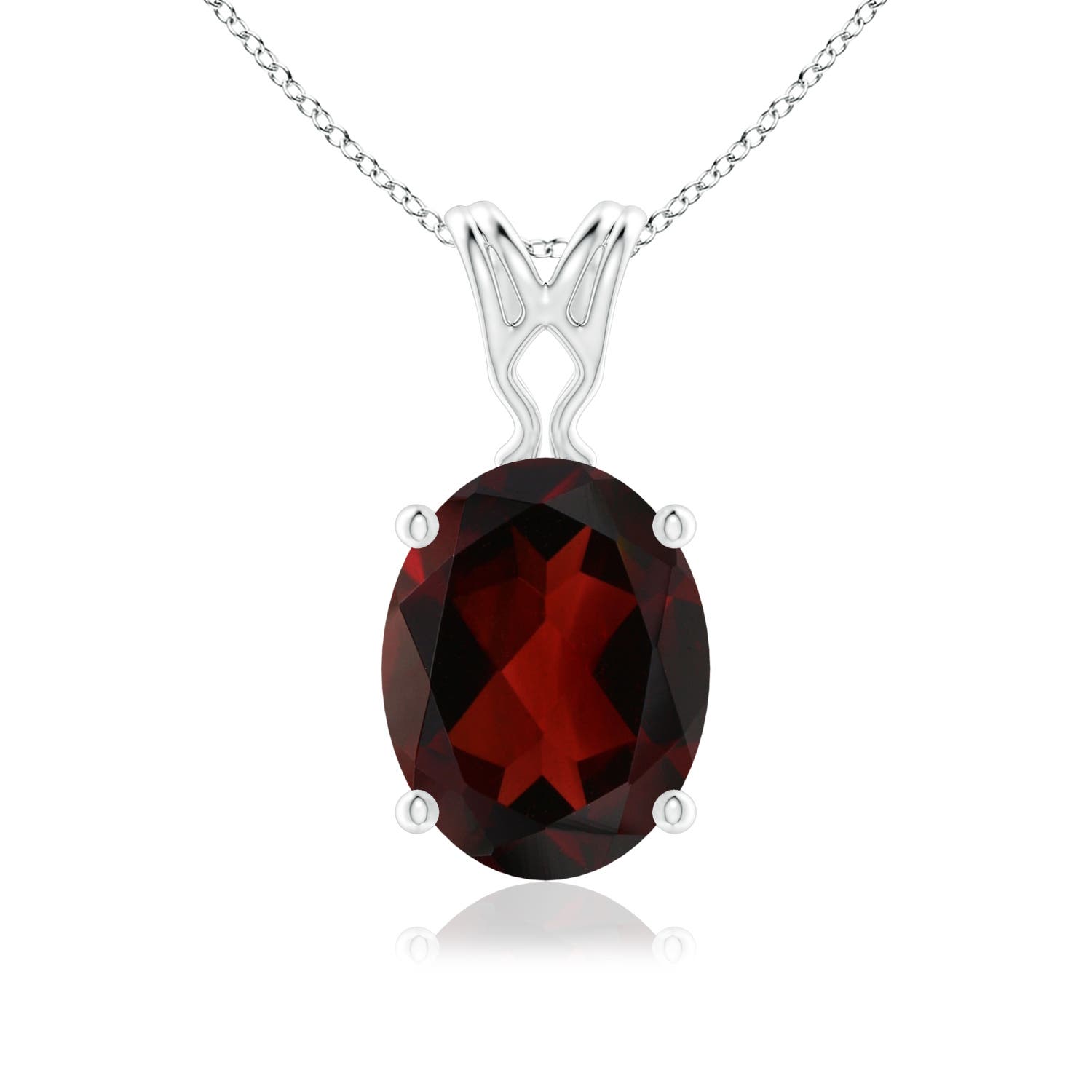 AA - Garnet / 2 CT / 14 KT White Gold