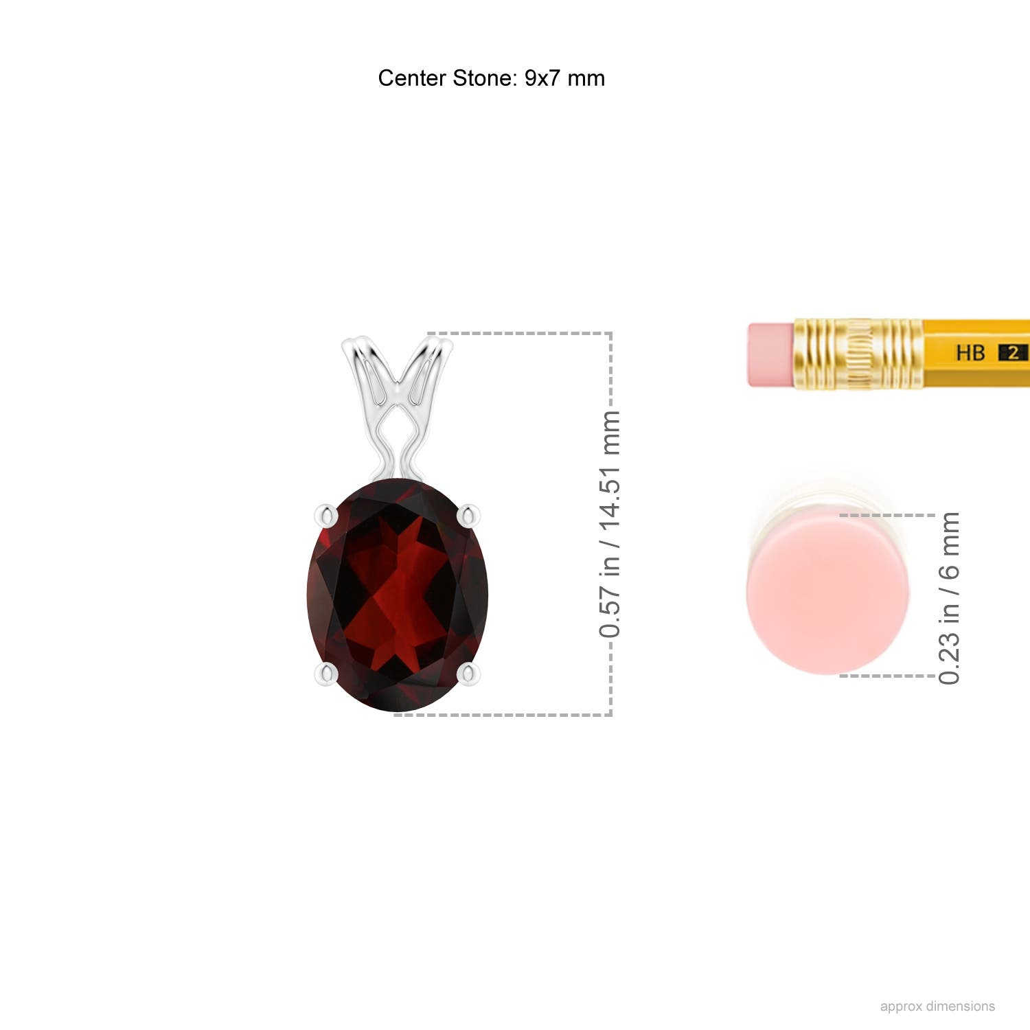 AA - Garnet / 2 CT / 14 KT White Gold