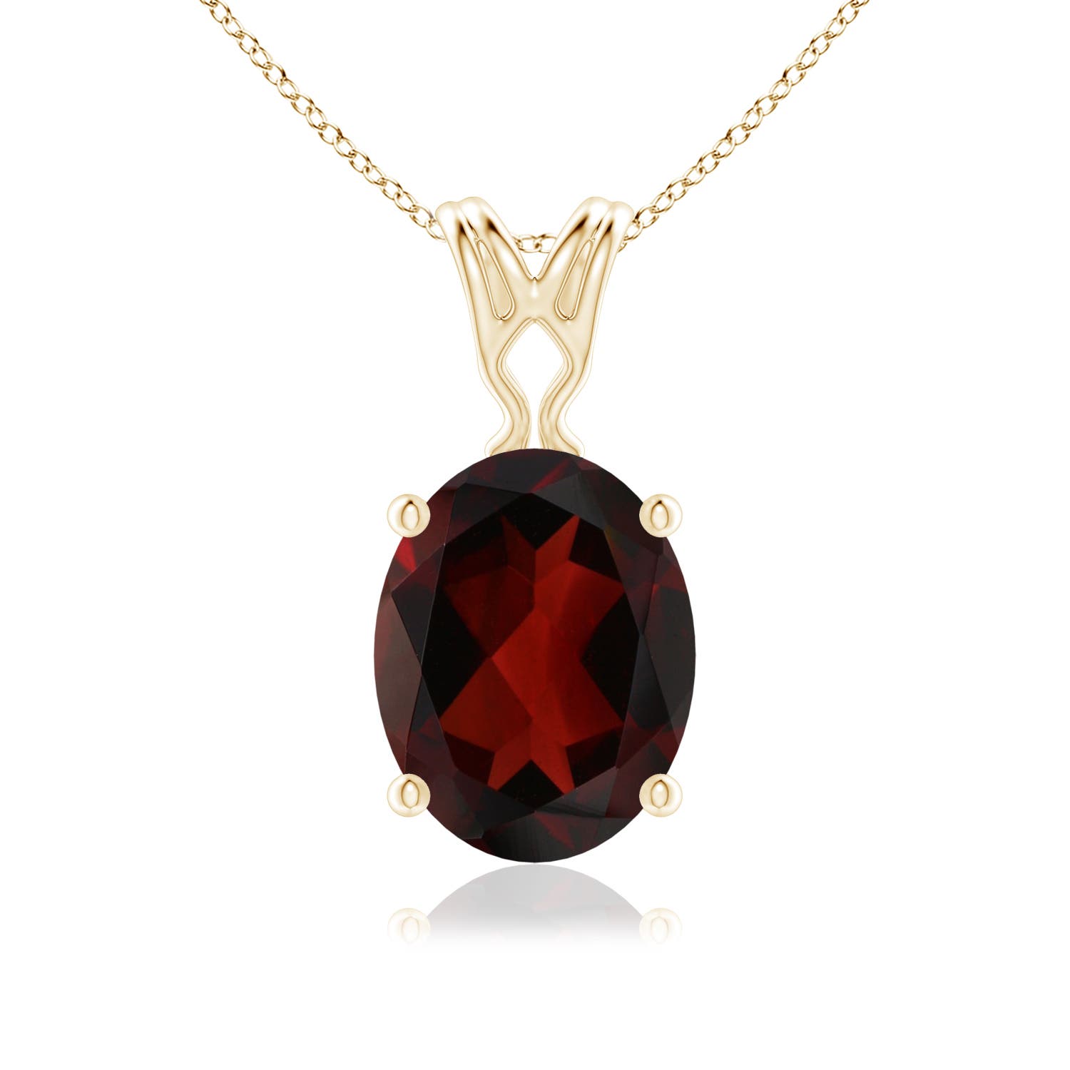 AA - Garnet / 2 CT / 14 KT Yellow Gold