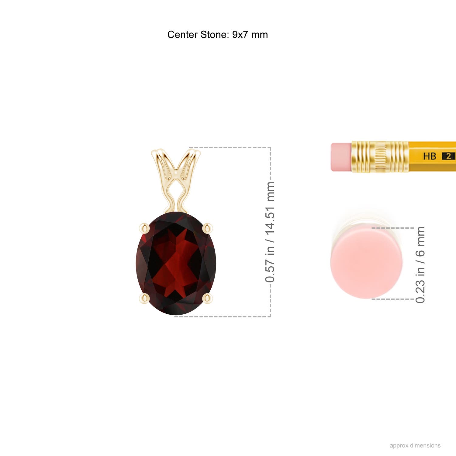 AA - Garnet / 2 CT / 14 KT Yellow Gold