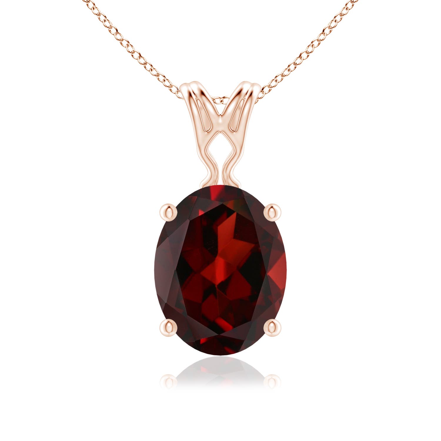 AAA - Garnet / 2 CT / 14 KT Rose Gold