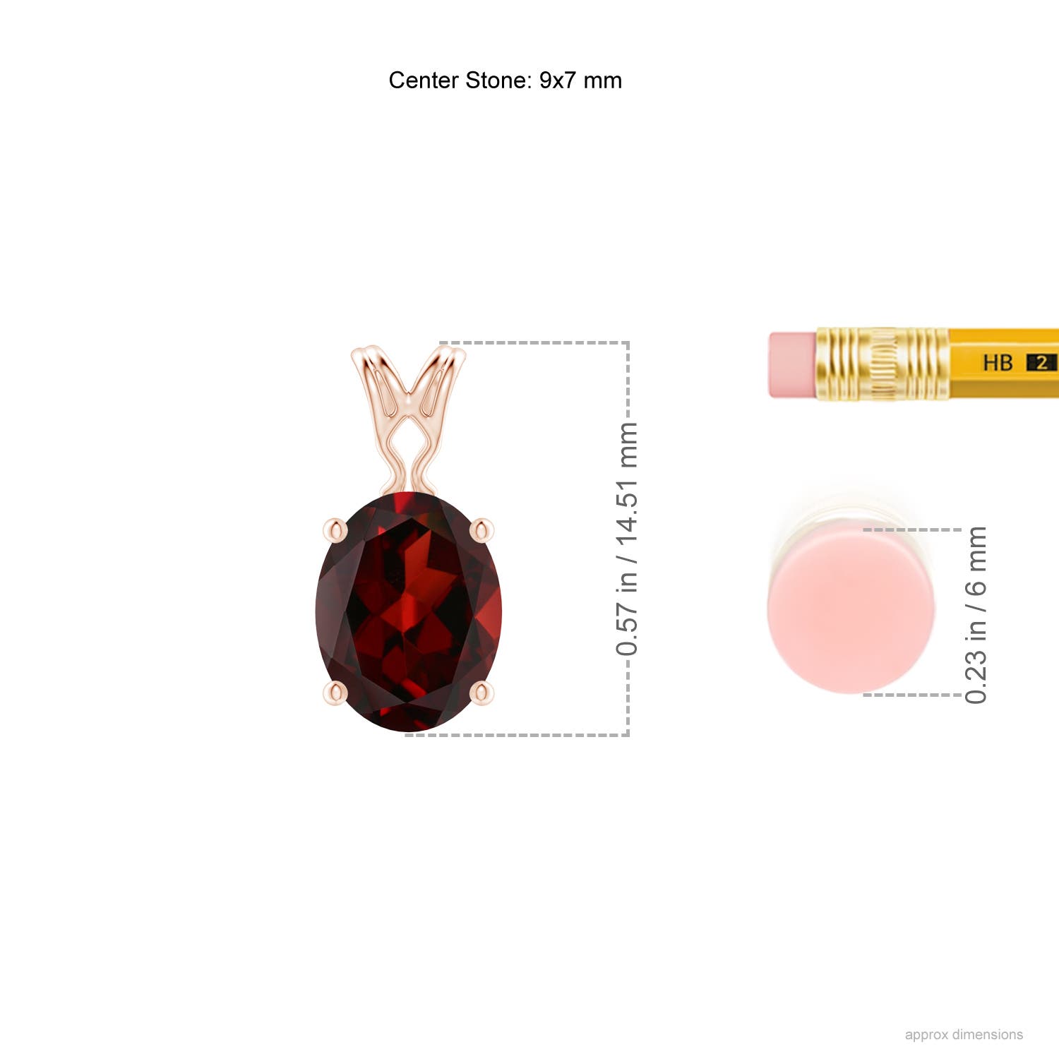 AAA - Garnet / 2 CT / 14 KT Rose Gold