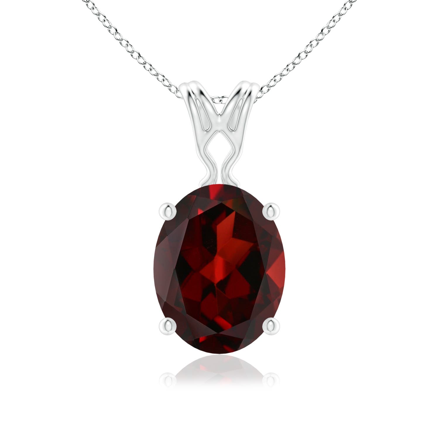 AAA - Garnet / 2 CT / 14 KT White Gold