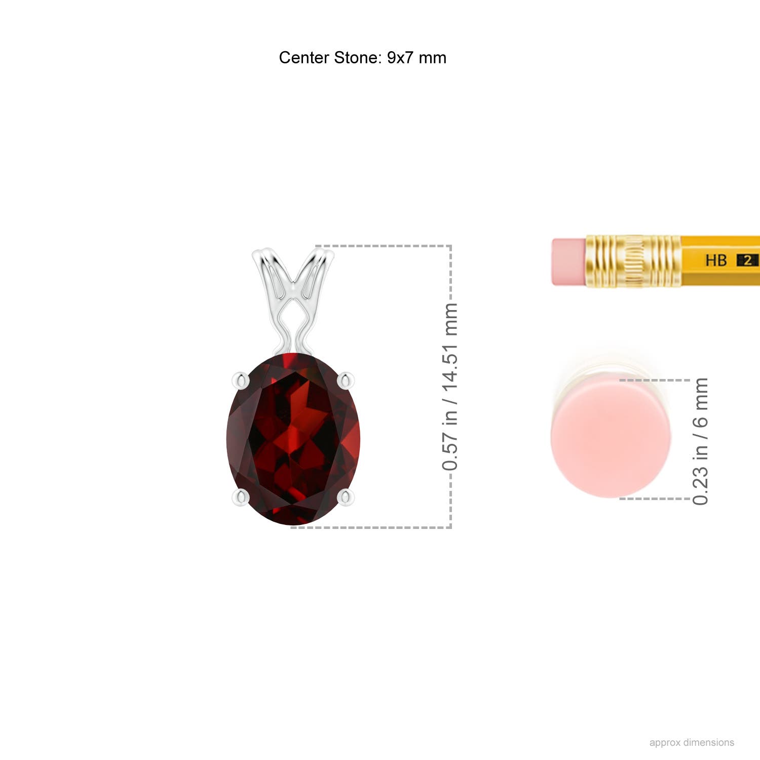 AAA - Garnet / 2 CT / 14 KT White Gold