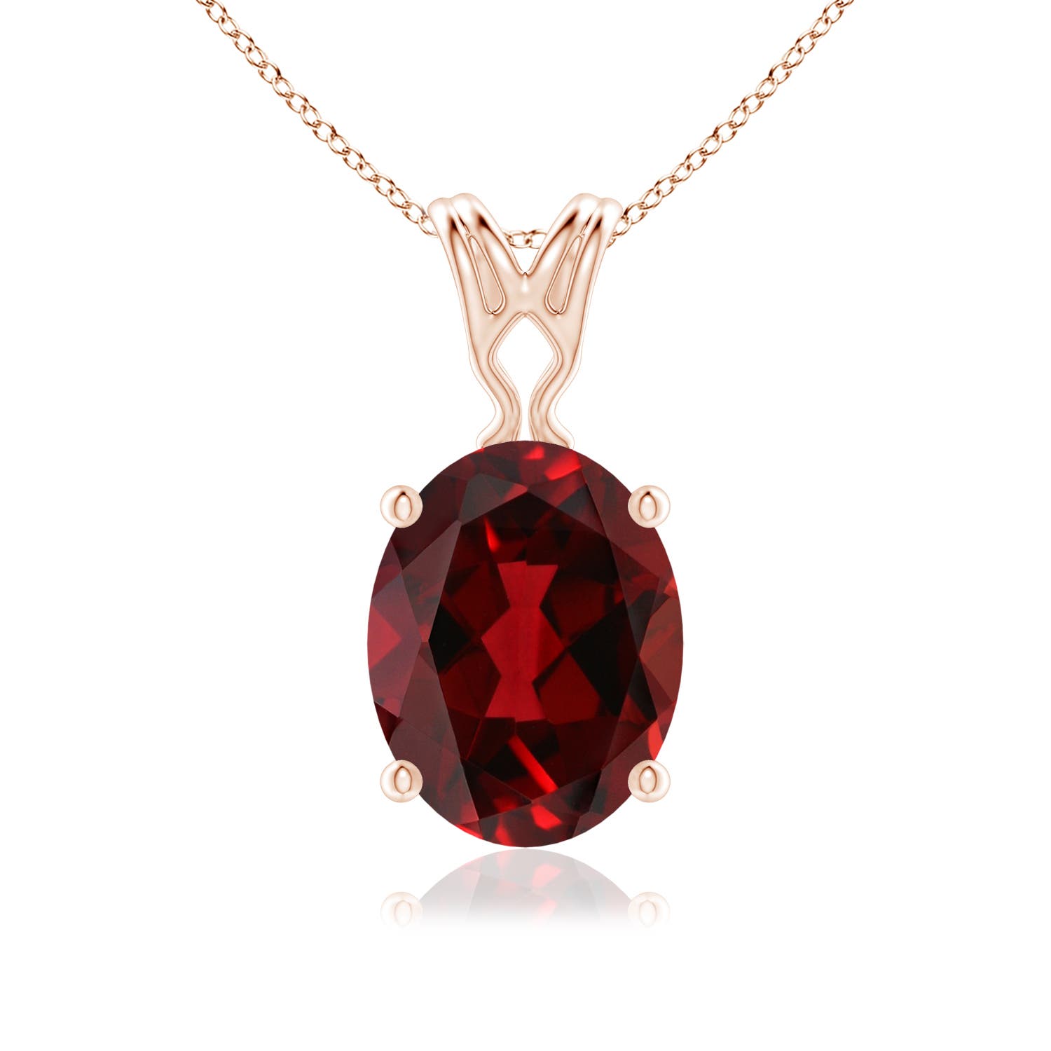 AAAA - Garnet / 2 CT / 14 KT Rose Gold