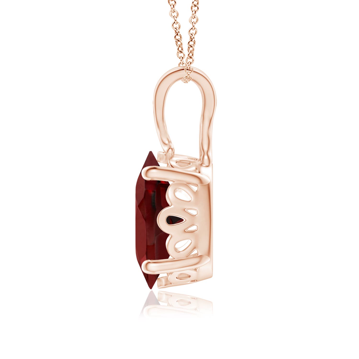 AAAA - Garnet / 2 CT / 14 KT Rose Gold