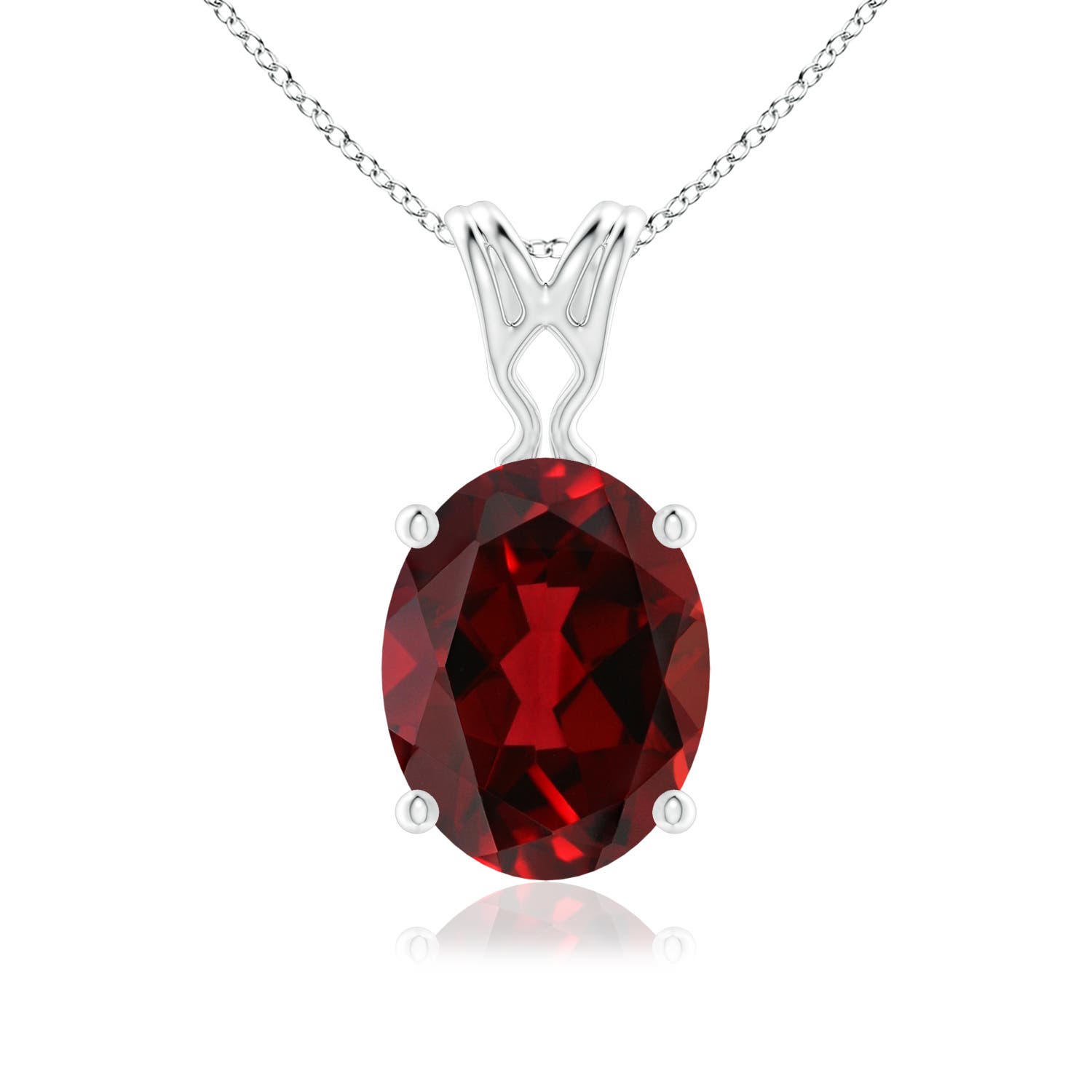 AAAA - Garnet / 2 CT / 14 KT White Gold