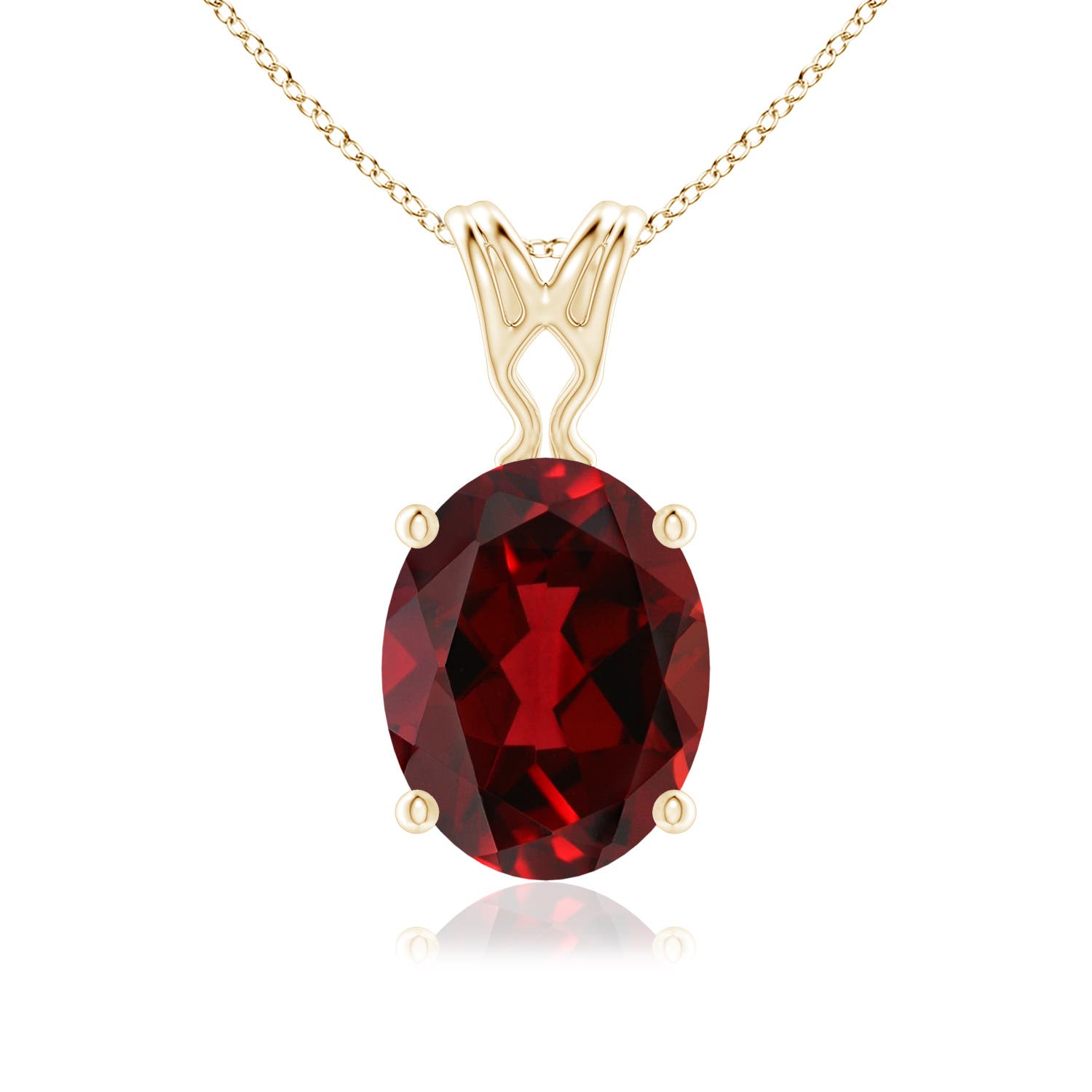 AAAA - Garnet / 2 CT / 14 KT Yellow Gold