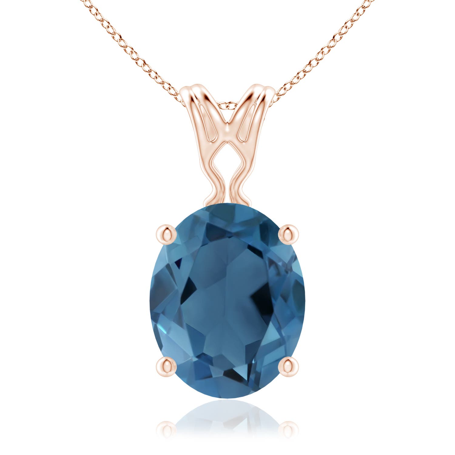 A - London Blue Topaz / 3.25 CT / 14 KT Rose Gold