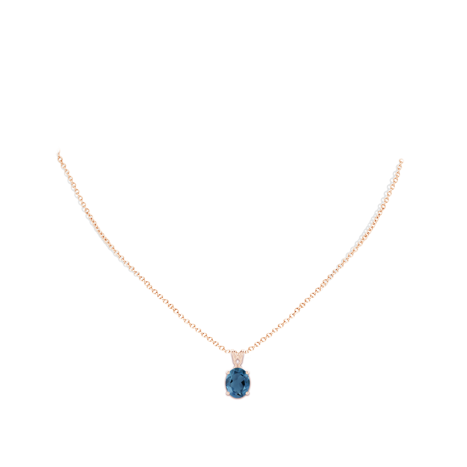 A - London Blue Topaz / 3.25 CT / 14 KT Rose Gold