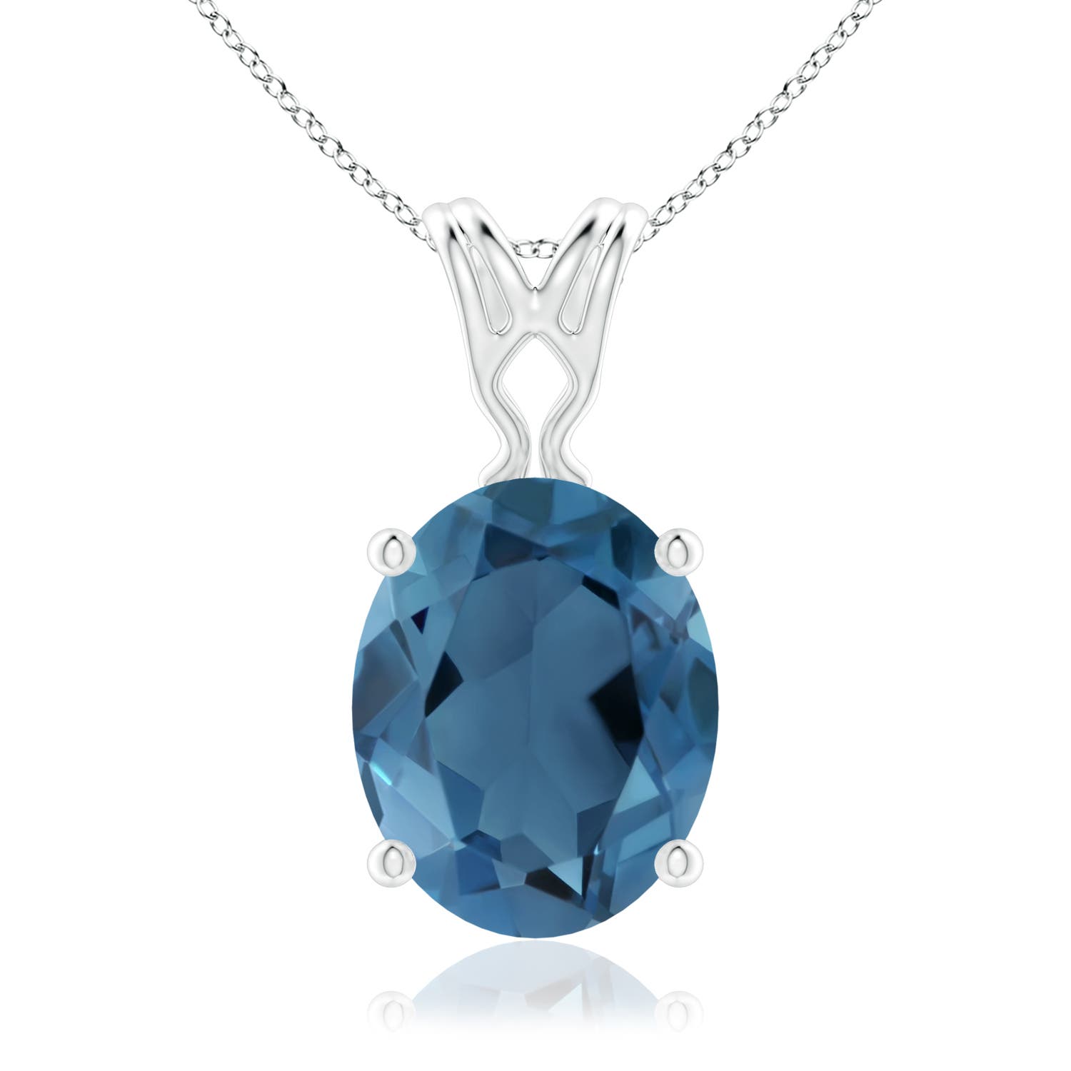 A - London Blue Topaz / 3.25 CT / 14 KT White Gold