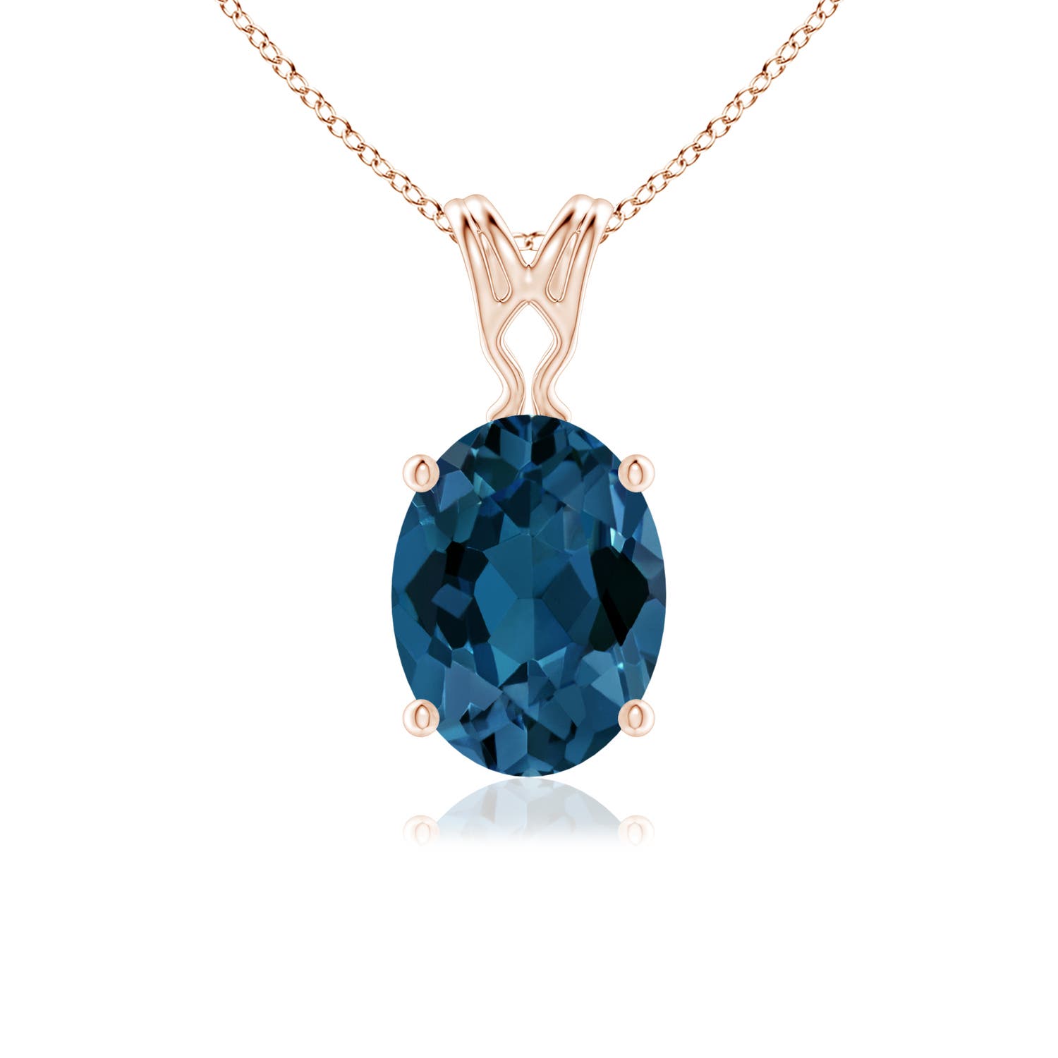 AAA - London Blue Topaz / 1.5 CT / 14 KT Rose Gold