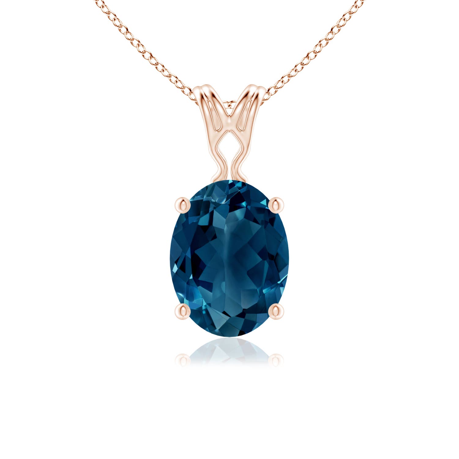 AAAA - London Blue Topaz / 1.5 CT / 14 KT Rose Gold