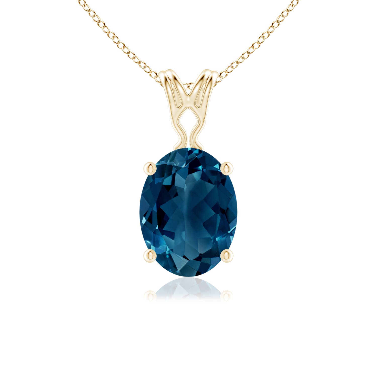 AAAA - London Blue Topaz / 1.5 CT / 14 KT Yellow Gold