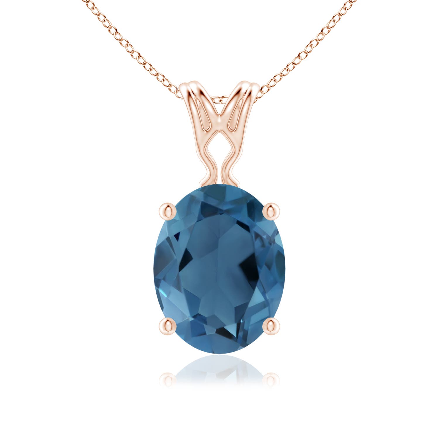 A - London Blue Topaz / 2.25 CT / 14 KT Rose Gold