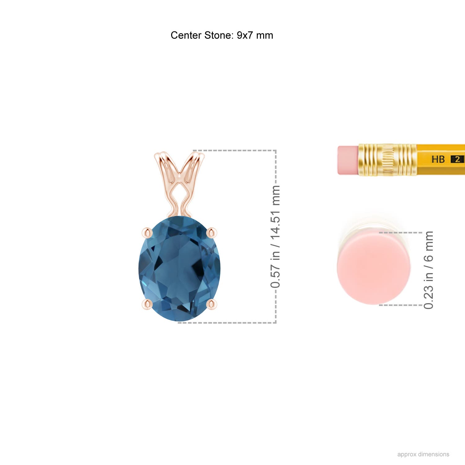 A - London Blue Topaz / 2.25 CT / 14 KT Rose Gold