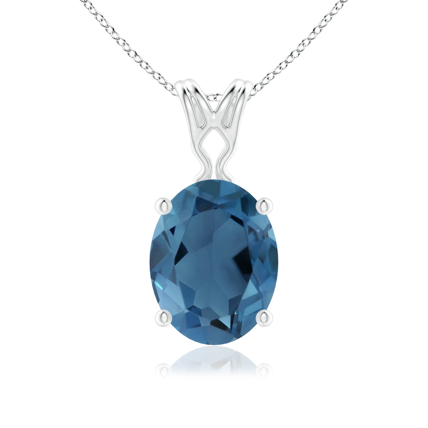 A - London Blue Topaz / 2.25 CT / 14 KT White Gold