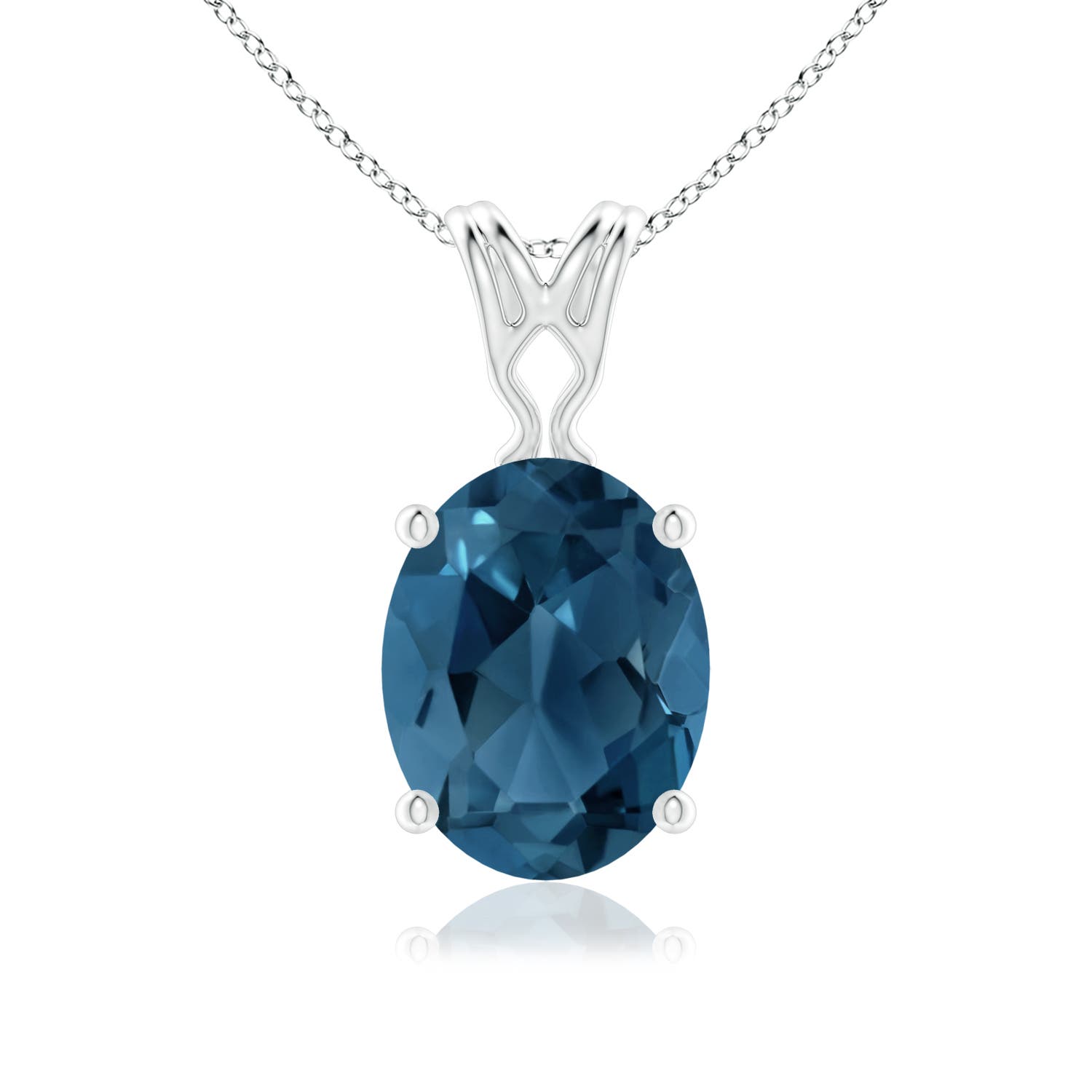 AA - London Blue Topaz / 2.25 CT / 14 KT White Gold