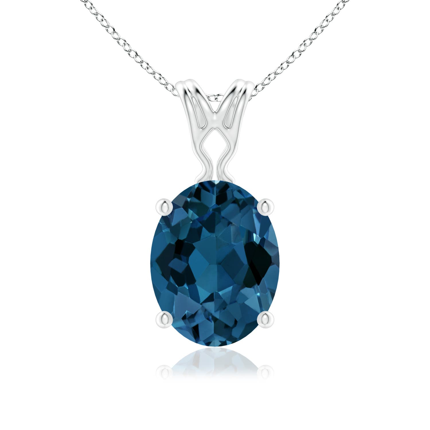 AAA - London Blue Topaz / 2.25 CT / 14 KT White Gold