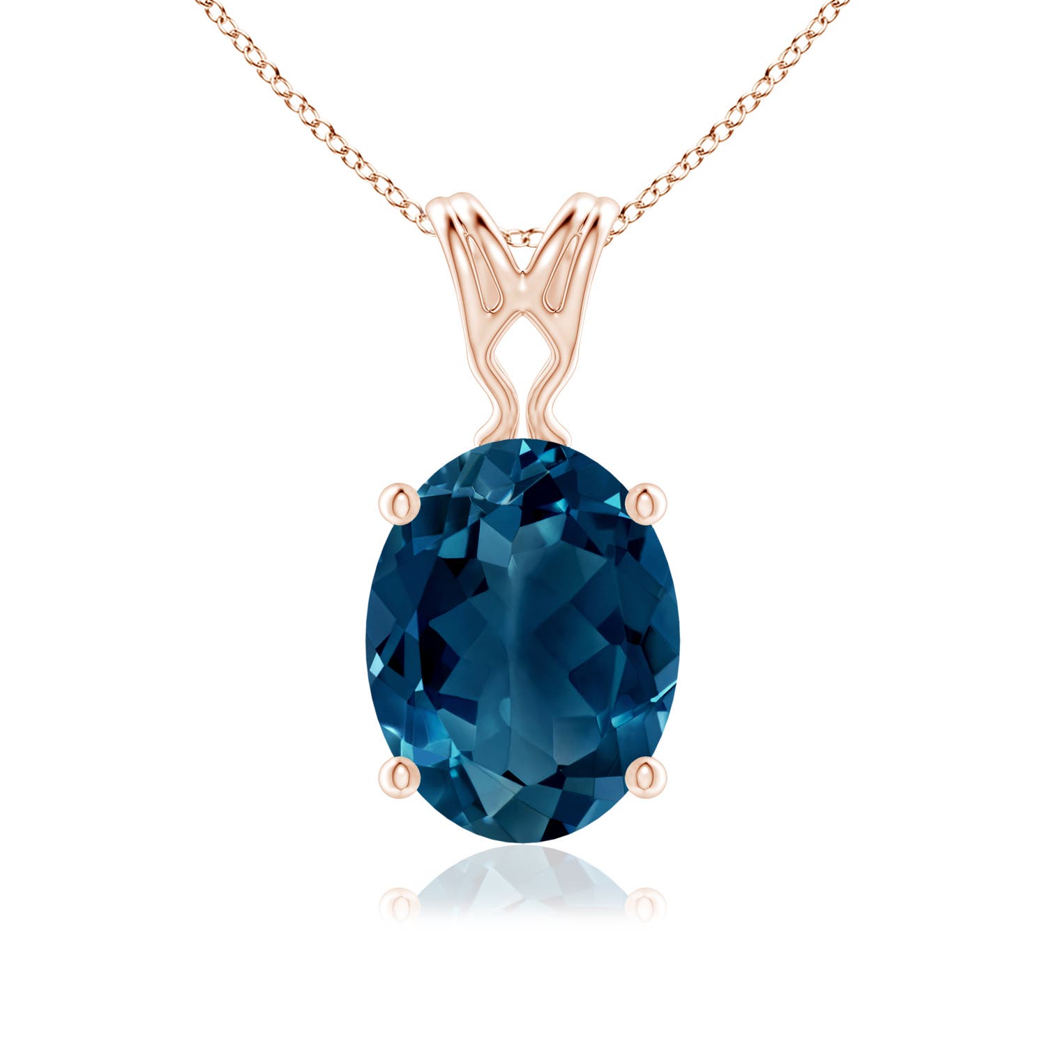 AAAA - London Blue Topaz / 2.25 CT / 14 KT Rose Gold