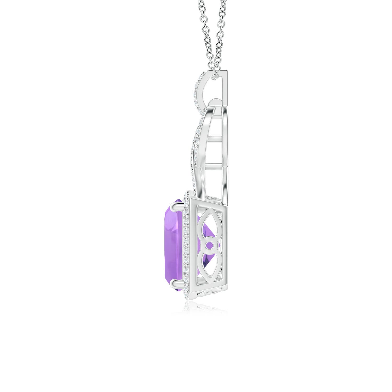 A - Amethyst / 3.96 CT / 14 KT White Gold