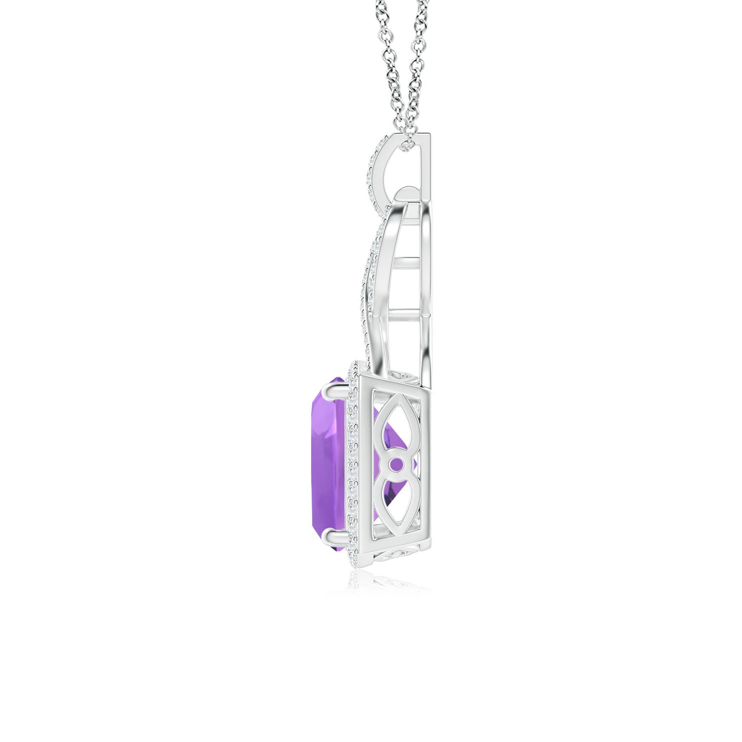 AA - Amethyst / 3.96 CT / 14 KT White Gold