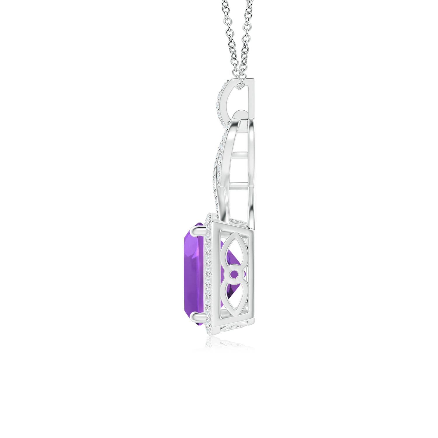 AAA - Amethyst / 3.96 CT / 14 KT White Gold