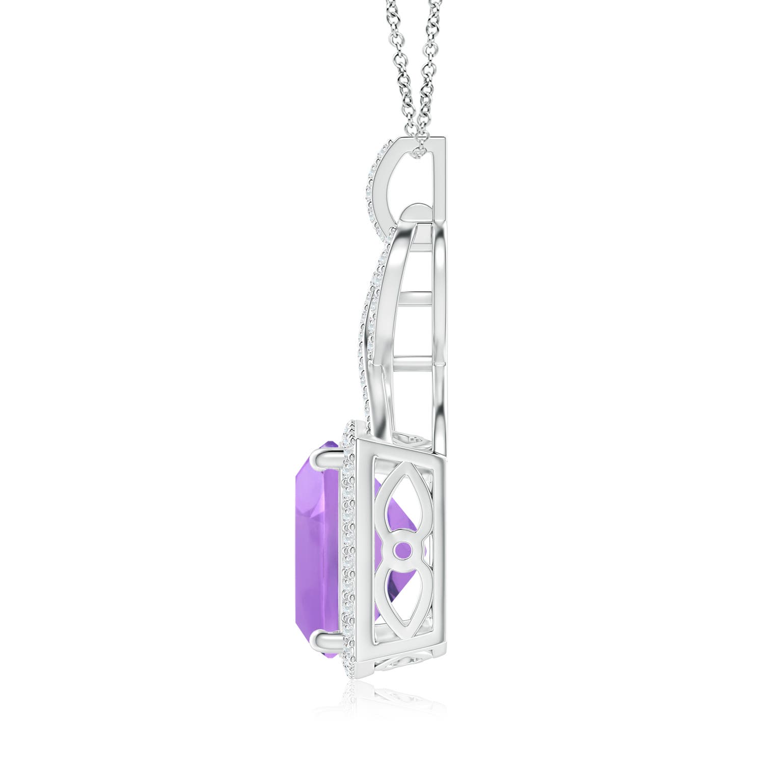 A - Amethyst / 6.64 CT / 14 KT White Gold