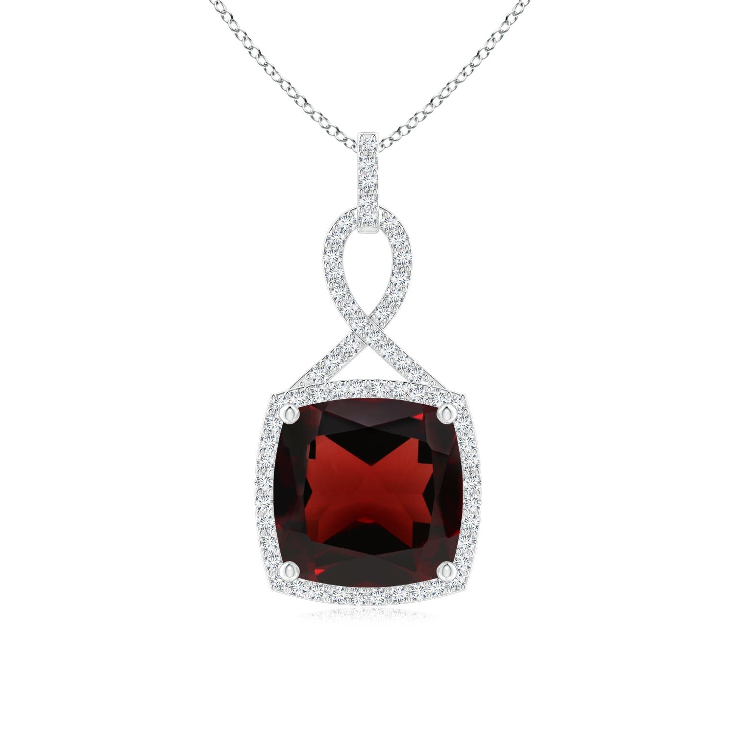 AA - Garnet / 6.87 CT / 14 KT White Gold