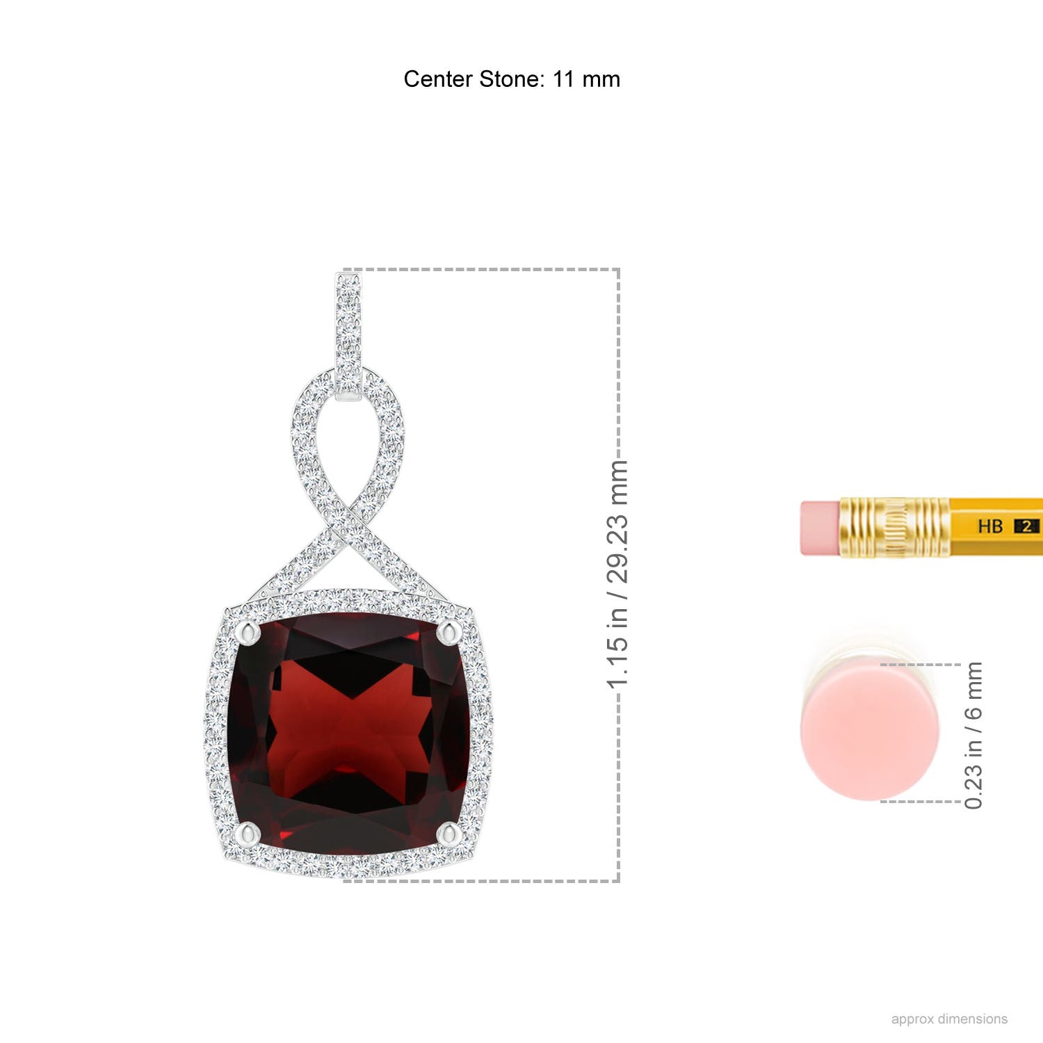 AA - Garnet / 6.87 CT / 14 KT White Gold